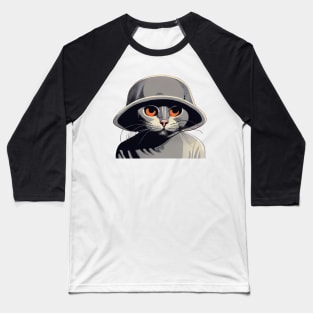 Soldier Cat Baseball T-Shirt